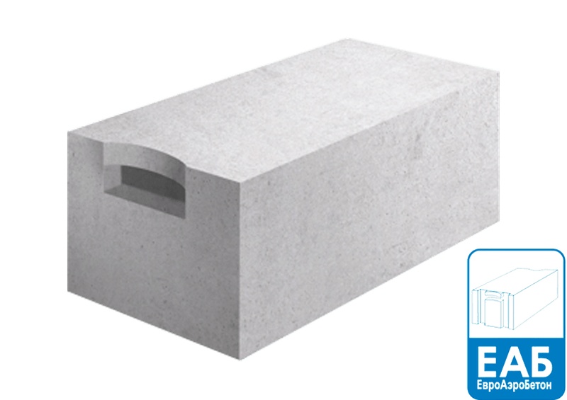 Газобетонный блок ЕАБ D500 625x250x250